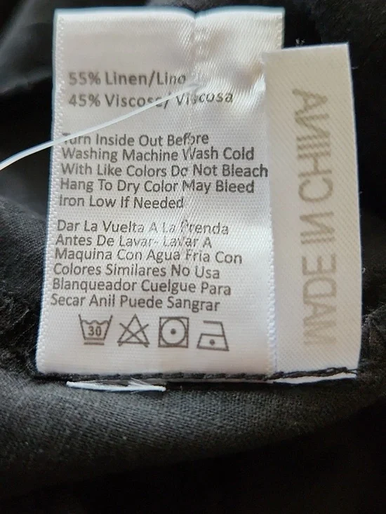 New W Tags Risen Black Linen Blend Oversized Tunic Top Sz M - Picture 5 of 5